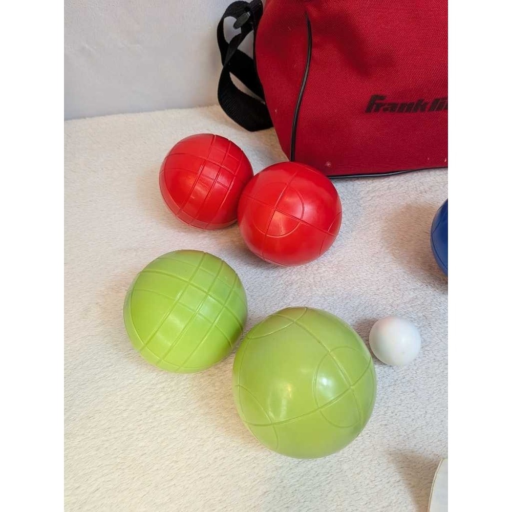 Franklin Bocce Ball Set Red Carry Bag 8 Balls + Pallino Included - Picture 6 of 14